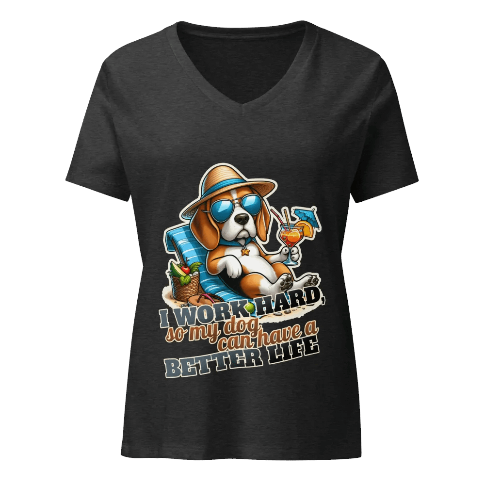 Work Hard - Beagle Beach - V-Neck product image (3)