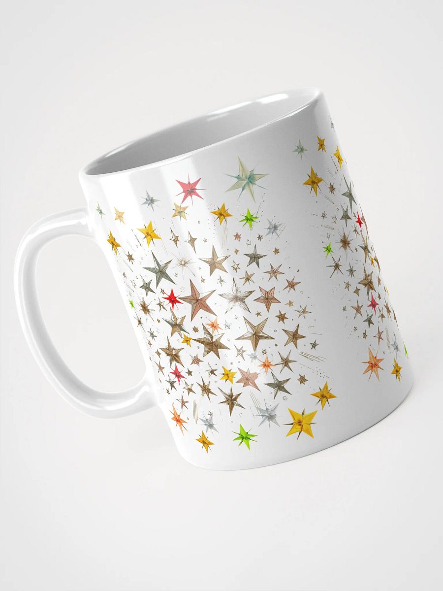 Stylish Star Design White Glossy Mug product image (3)