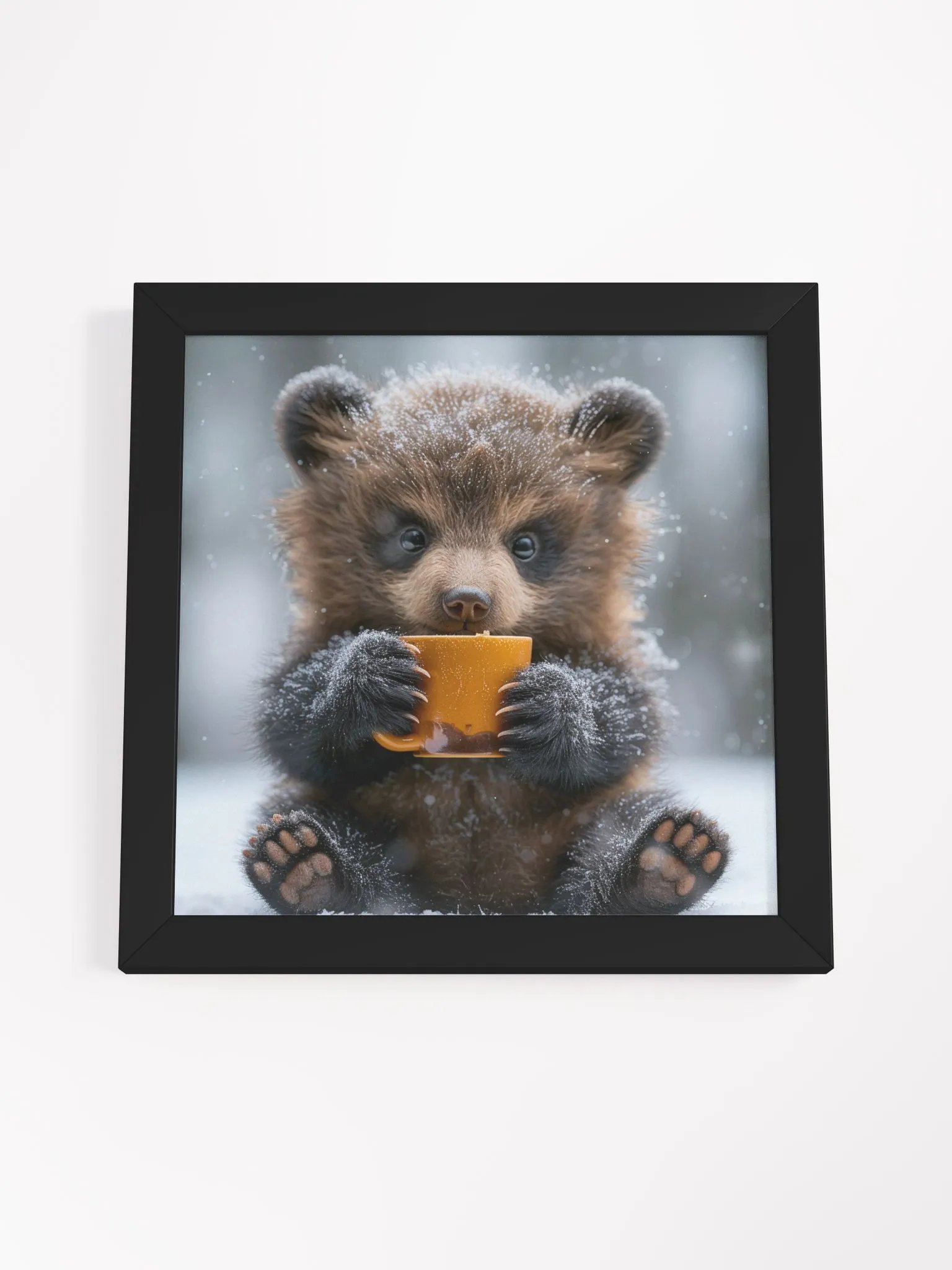 Coffee Lover Cute Baby Brown Bear Cub Art product image (29)