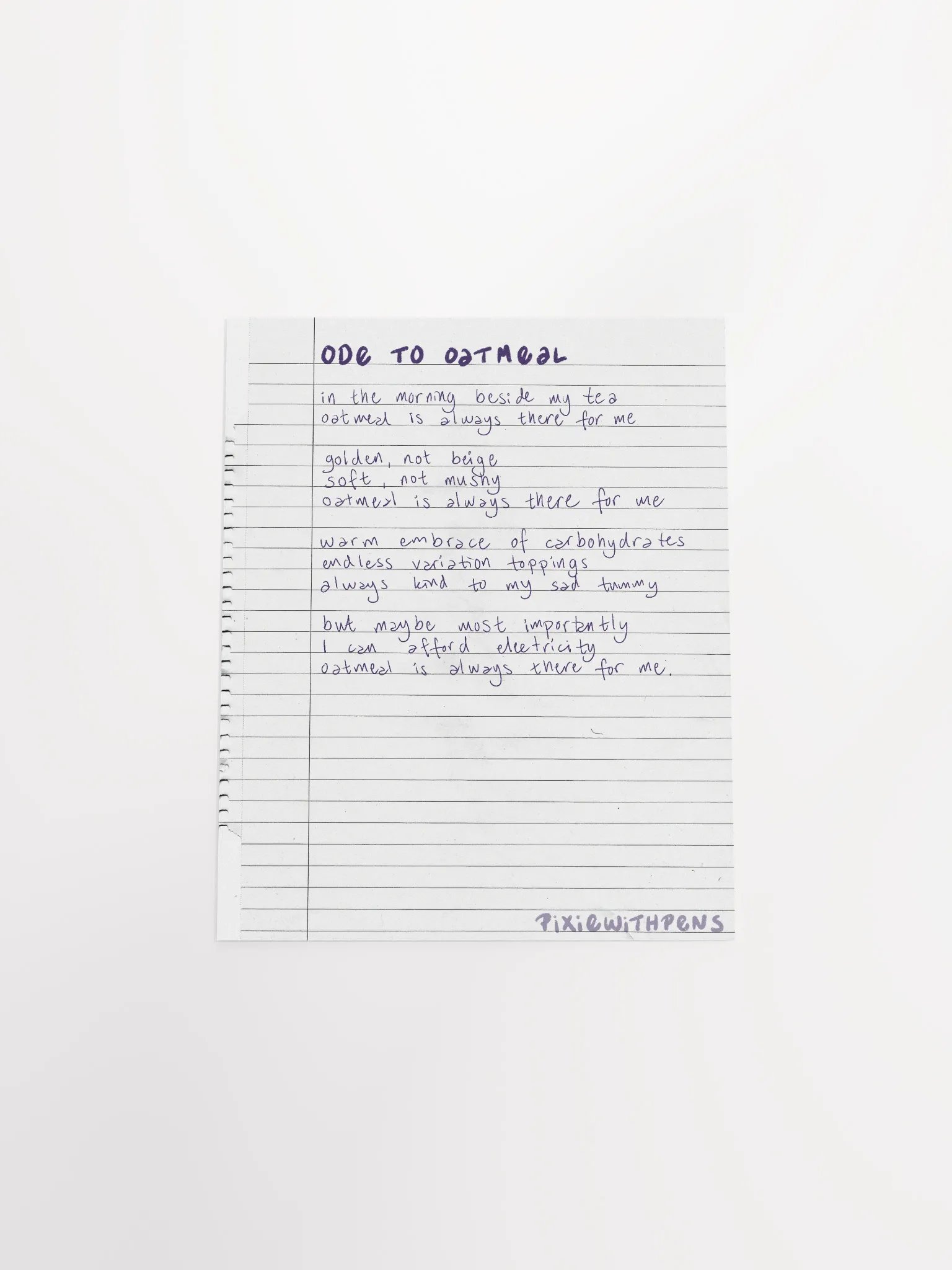 poem poster ODE TO OATMEAL product image (4)