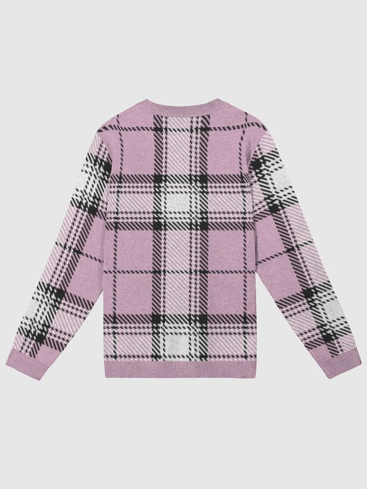 Ghoulish Elegance: Pink Plaid Knitted Ugly Sweater product image (10)