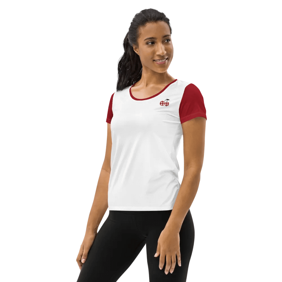Women's Athletic Short Sleeve Tee, With Gingham Cherries product image (2)