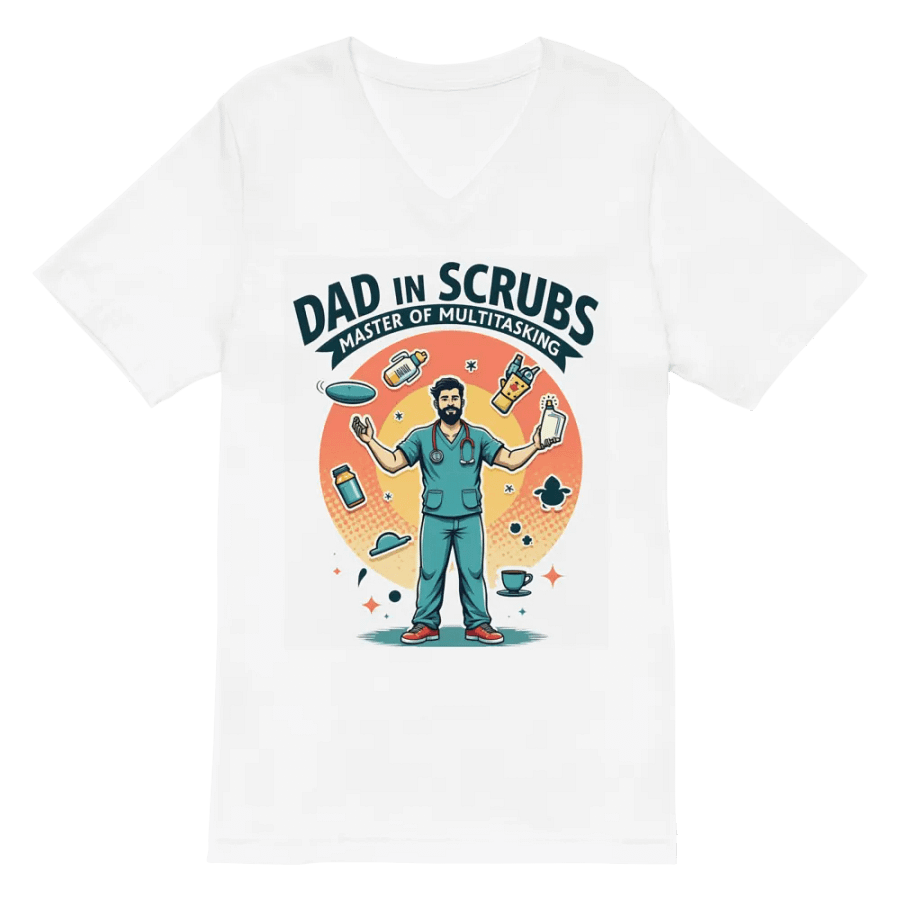 Master of Multitasking Dad in Scrubs V-Neck Tee product image (2)