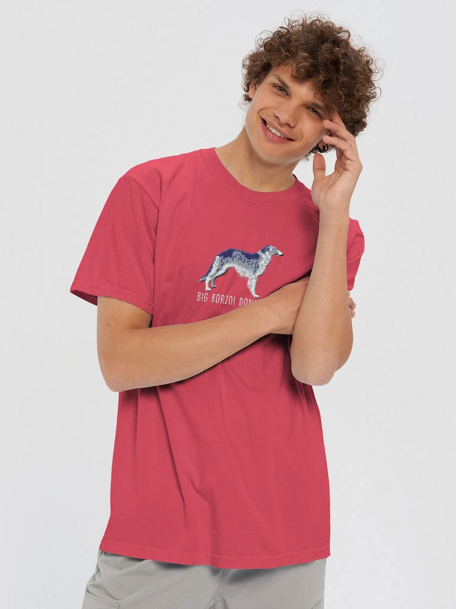 Big Borzoi Don't Cry T-Shirt(Embroidered) of a Borzoi(Gray) product image (37)