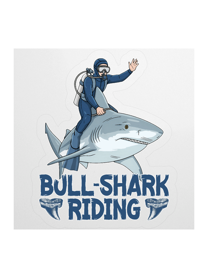 Bull Shark Riding Sticker product image (1)