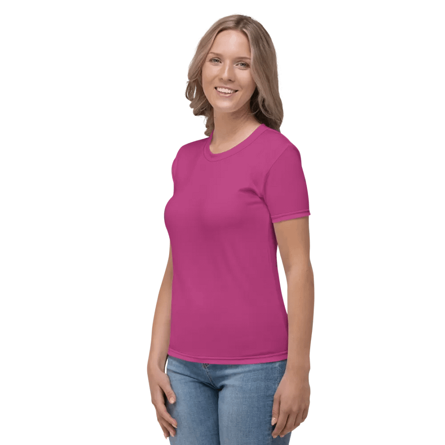 Plain Medium Plum Pink Light Summer Women's Crewneck Polyester Heavyweight Premium T-Shirt by Treasure Pie product image (6)