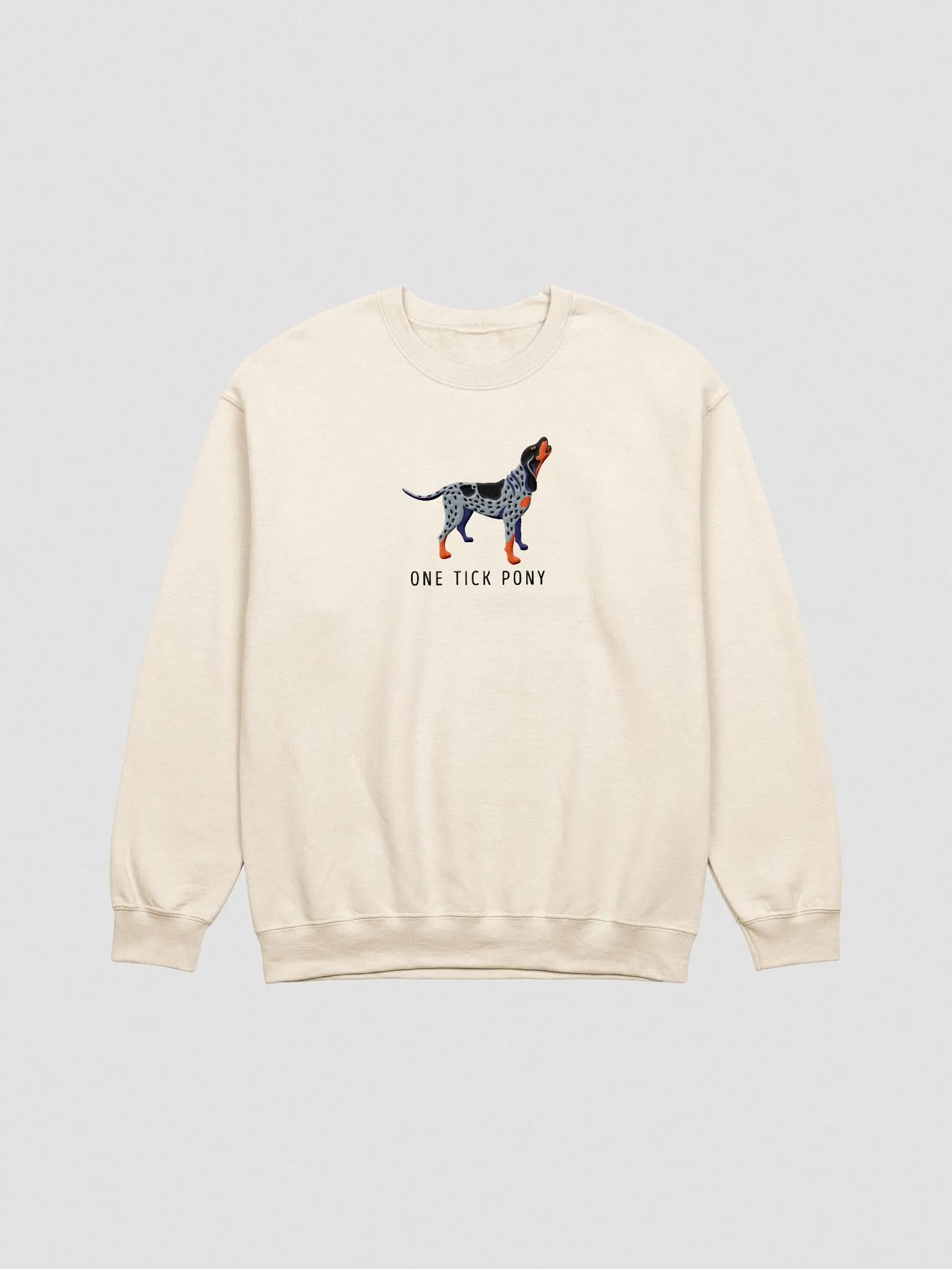 One Tick Pony Sweatshirt (Embroidered) of a Bluetick Coonhound product image (4)