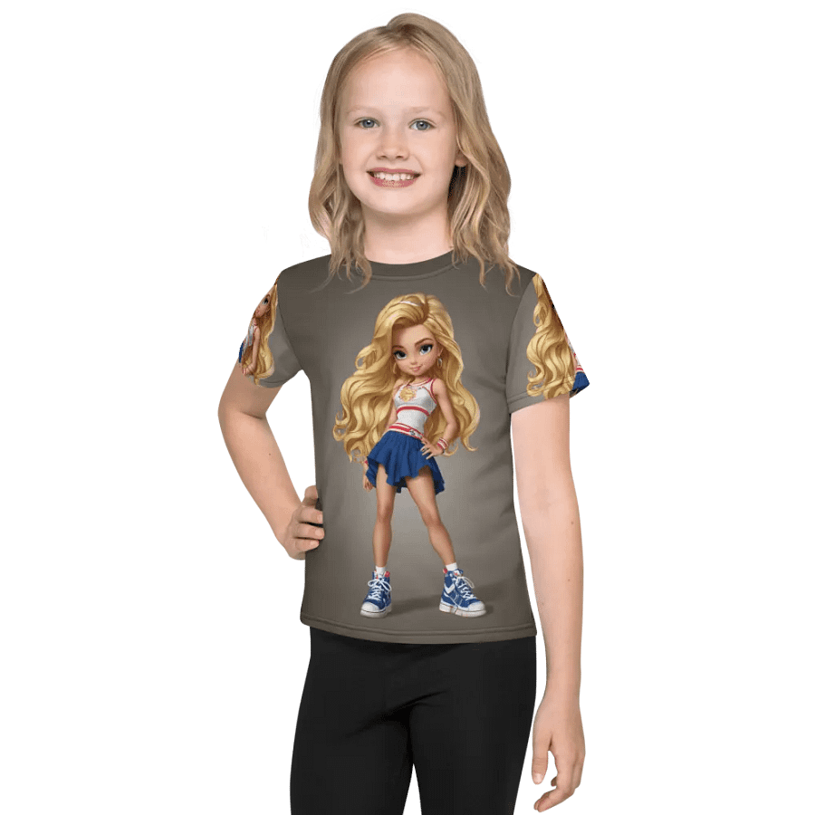 Fitness Barbie Kids Crew Neck T-Shirt product image (1)