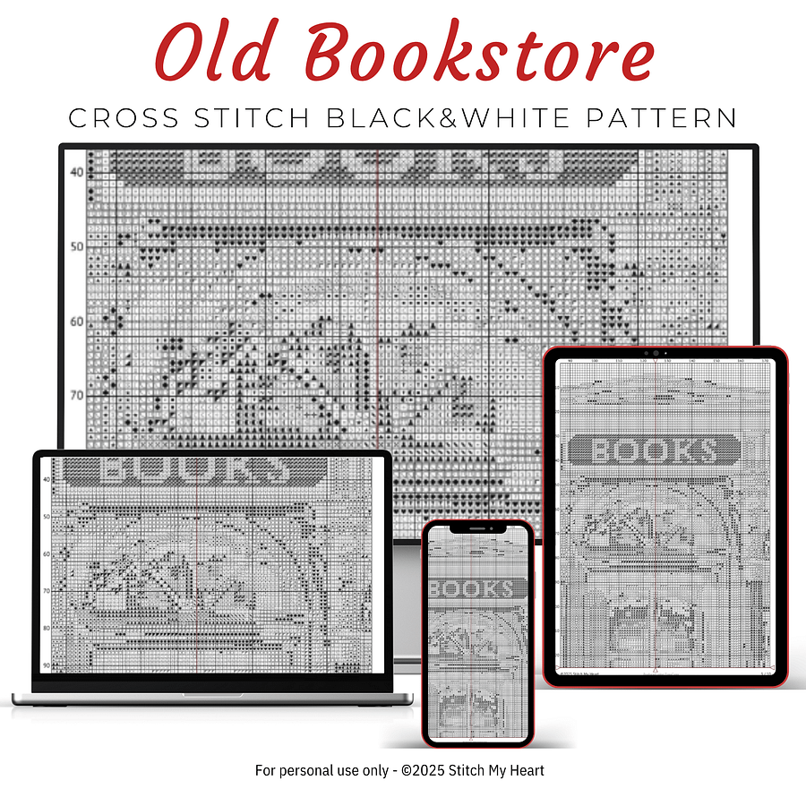 The Old Bookstore Cross Stitch Pattern product image (5)