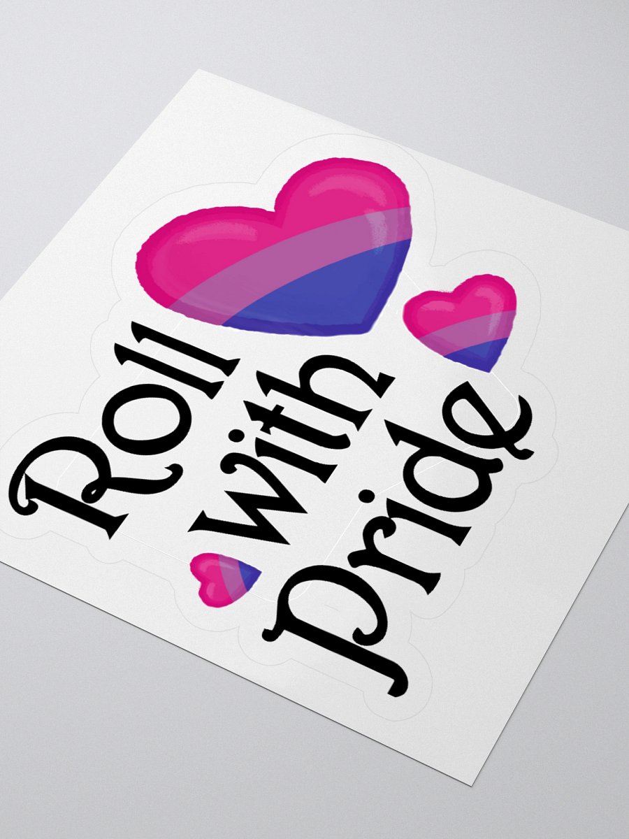Roll with Pride Kiss Cut Stickers - Bi Hearts product image (3)