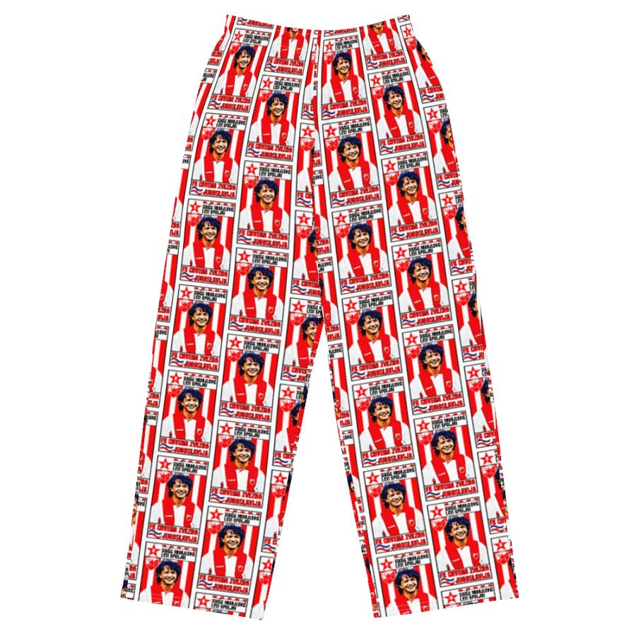 Siniša Mihajlović (FK Crvena Zvezda) #2 All-Over Print Unisex Wide-Leg Pants product image (4)