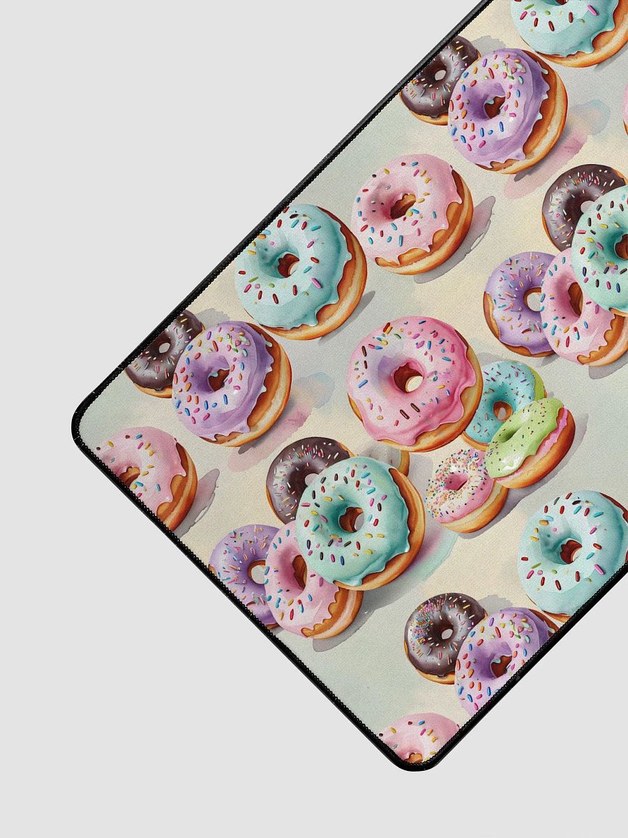 Desk Mat (31.5x15.5 inches) - Pastel Sprinkled Donuts on a Watercolor Background product image (3)