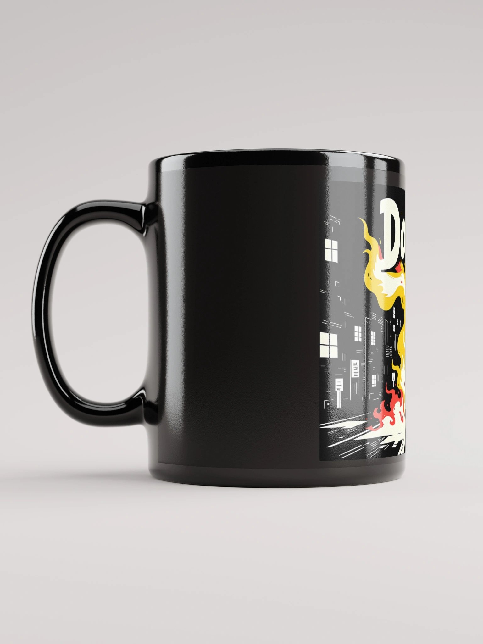 Burnin’ Dance | 'Dance It Off' Flame Art Black Glossy Mug product image (6)