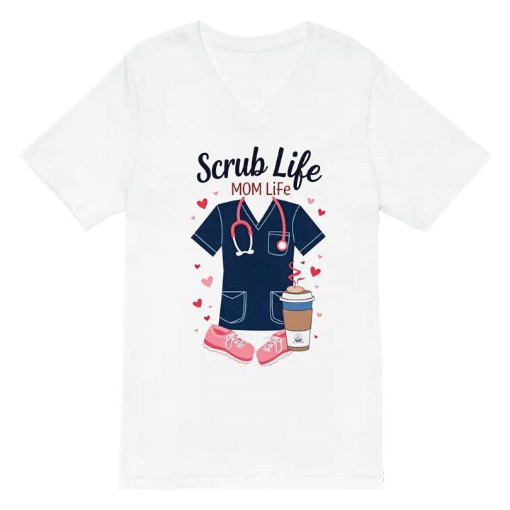 MOM Life Scrub Life v-neckTee product image (2)