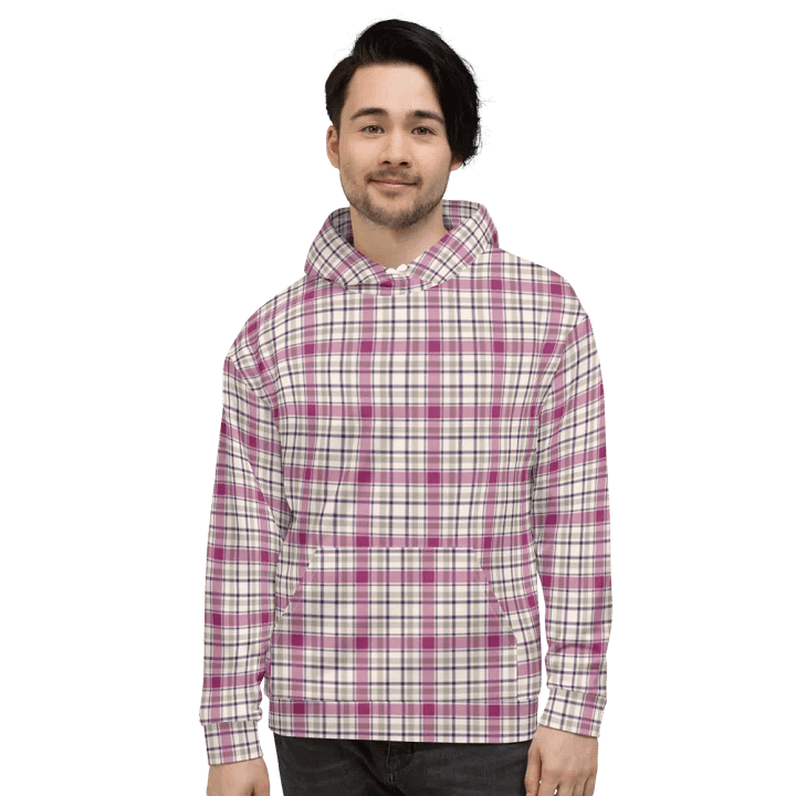 Magenta and Gray Plaid Hoodie product image (2)