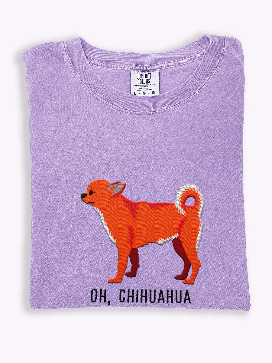 Oh, Chihuahua T-Shirt(Embroidered) of a Chihuahua(Red) product image (1)