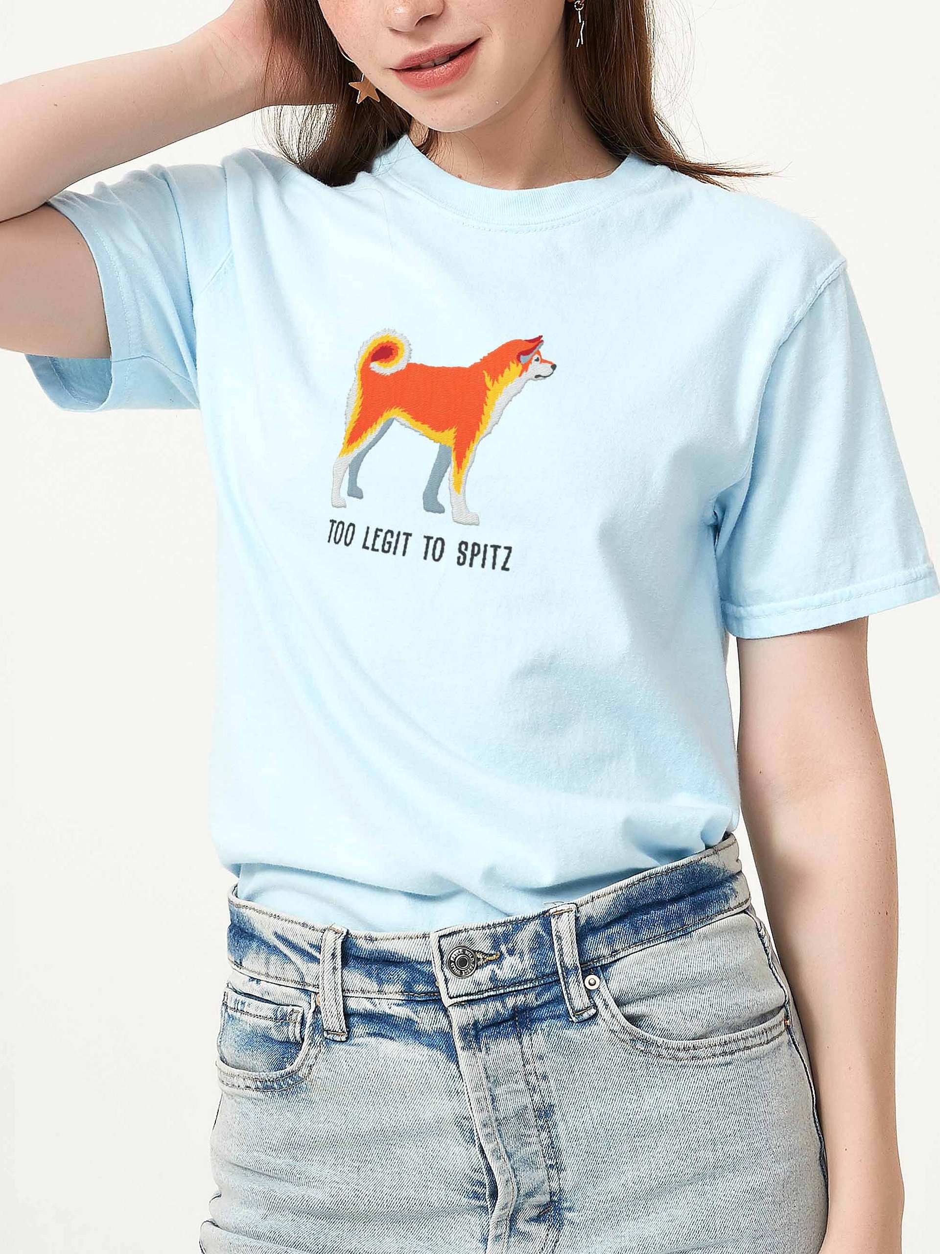 Too Legit to Spitz T-Shirt(Embroidered) of a Japanese Akita Inu product image (2)