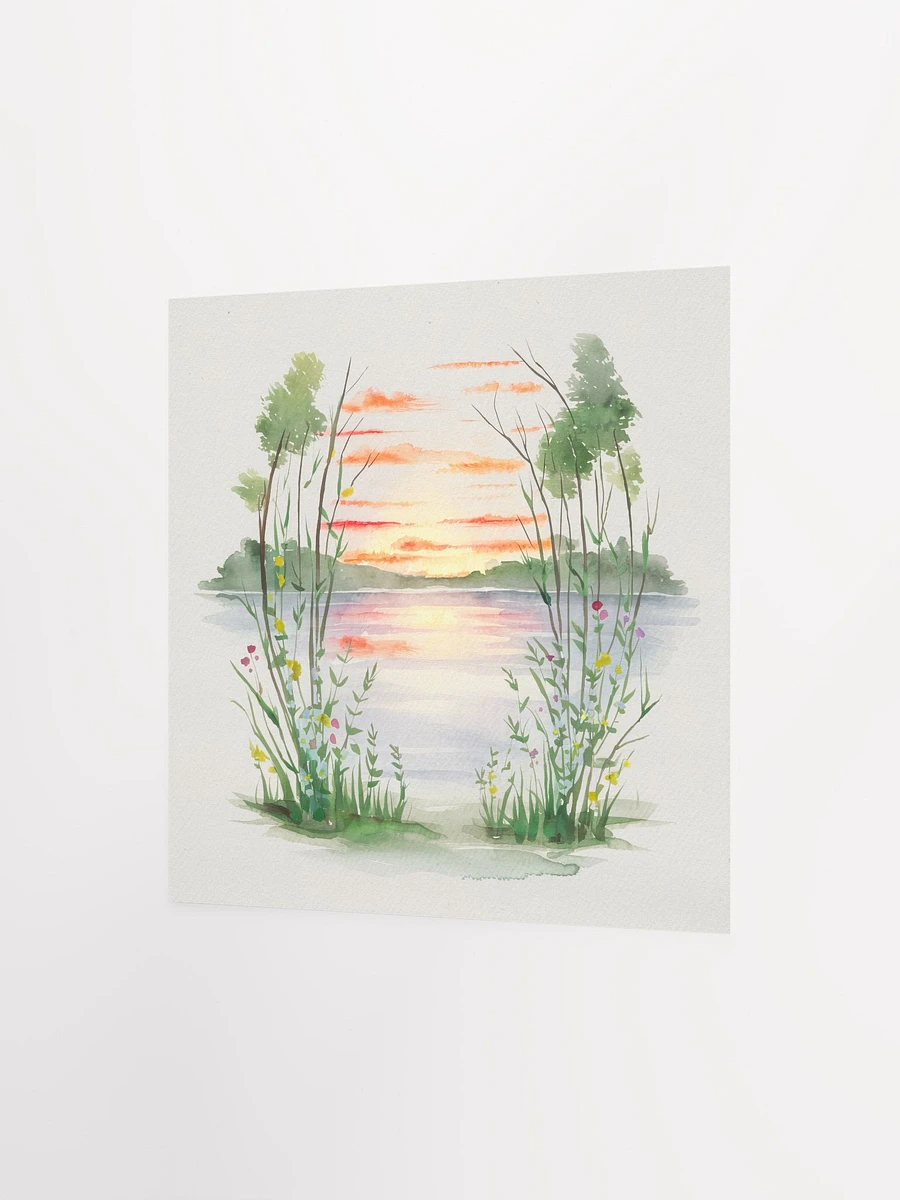 Reflective Waters Sunset Watercolor - Poster product image (2)