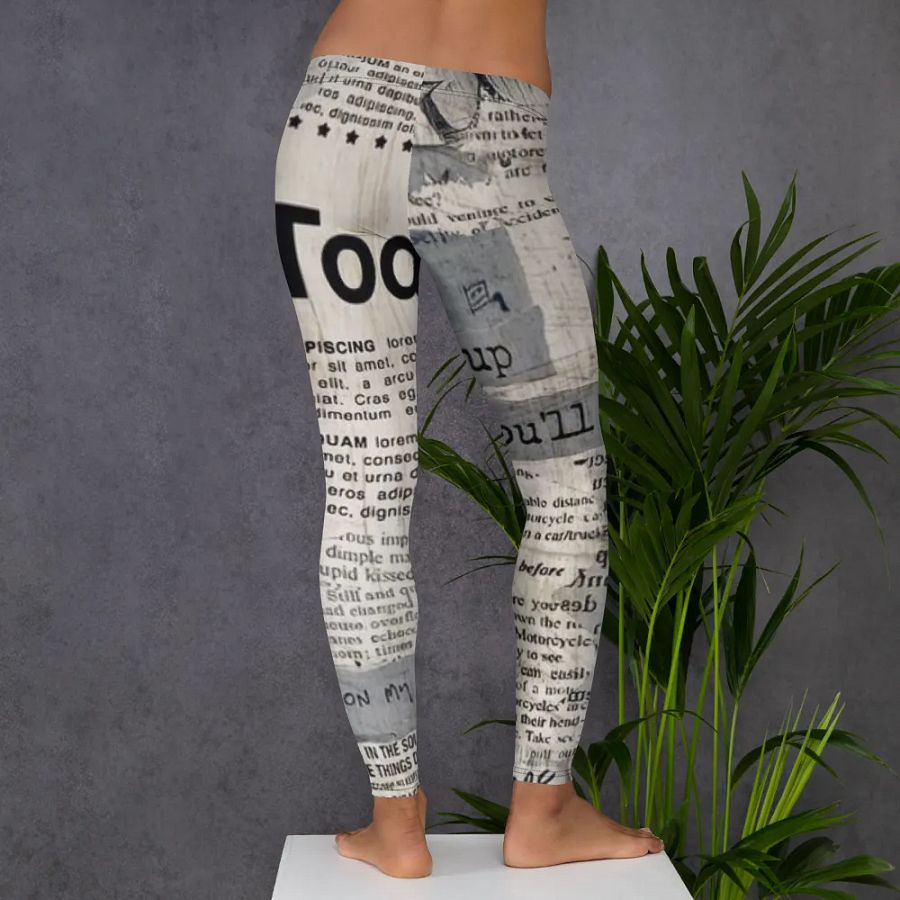 Leggings – Newspaper Style Print for Trendy & Unique Fashion product image (6)