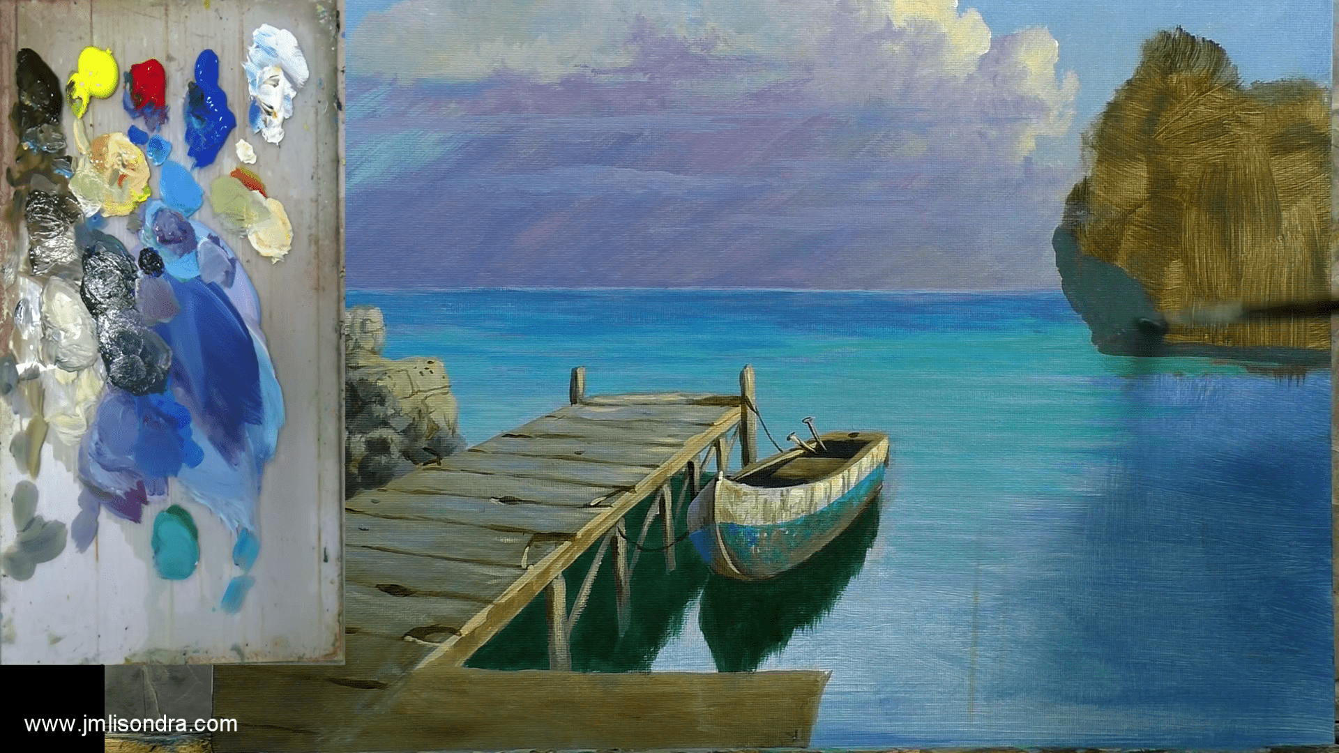 DOWNLOADABLE Acrylic Painting Tutorial - Boat on Dock product image (6)