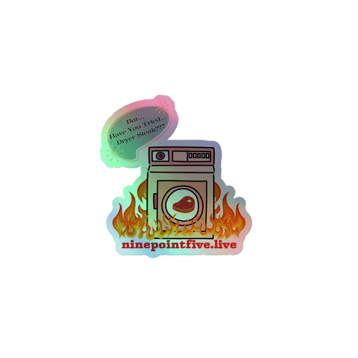 Holographic Steak In The Dryer Sticker product image (1)