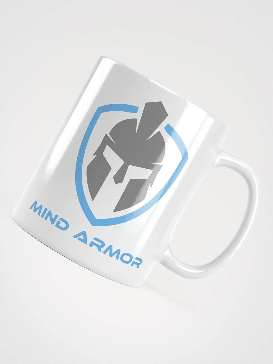 Mind Armor - White Glossy Mug - Blue Logo product image (10)