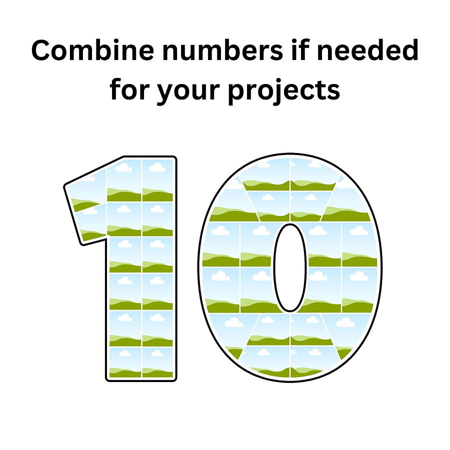 All Digits (1, 2, 3, 4, 5, 6, 7, 8, 9, 0) Number Frames Canva Template product image (5)