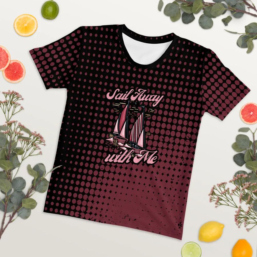 Sail Away with Me pink All Over Print T-shirt product image (7)