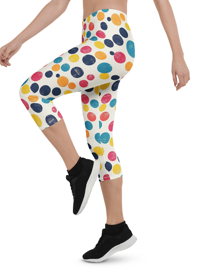 Polka Dot Illusion Vintage Retro Capri Leggings product image (2)