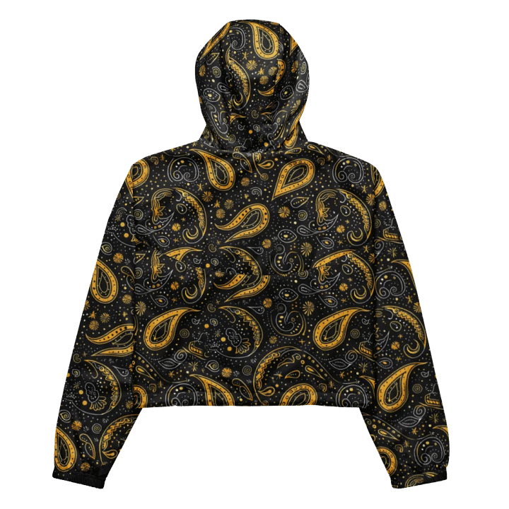 Yellow Paisley Gang Women's Cropped Windbreaker product image (2)