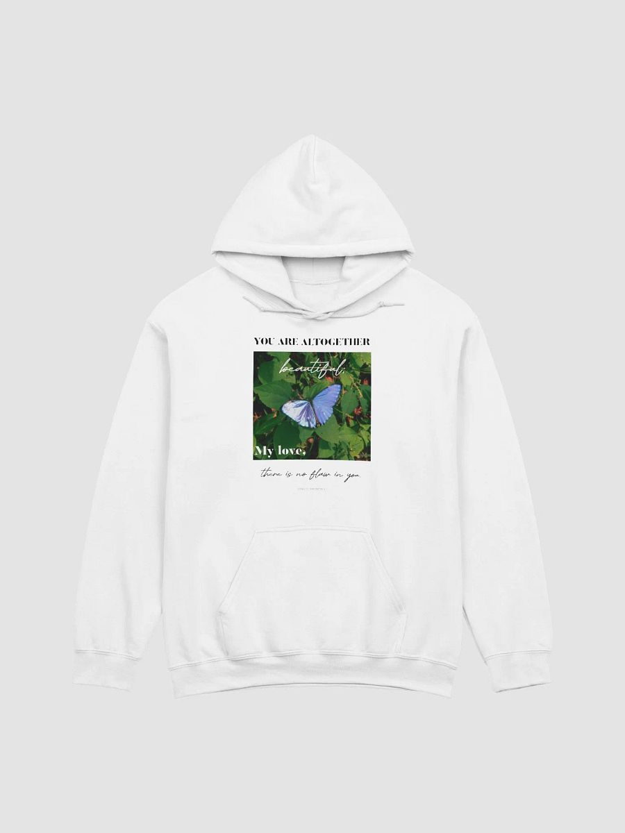 White Unisex Song of Solomon 4:7 Butterfly Hoodie product image (2)