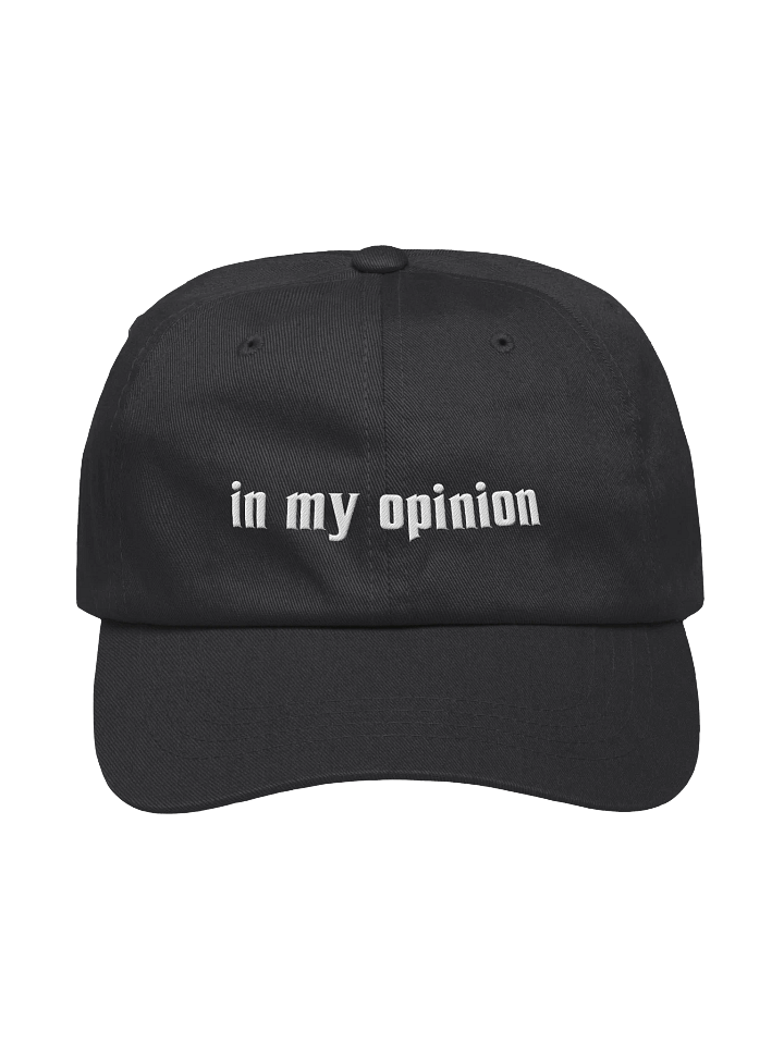 "in my opinion" white embroidery baseball hat product image (1)