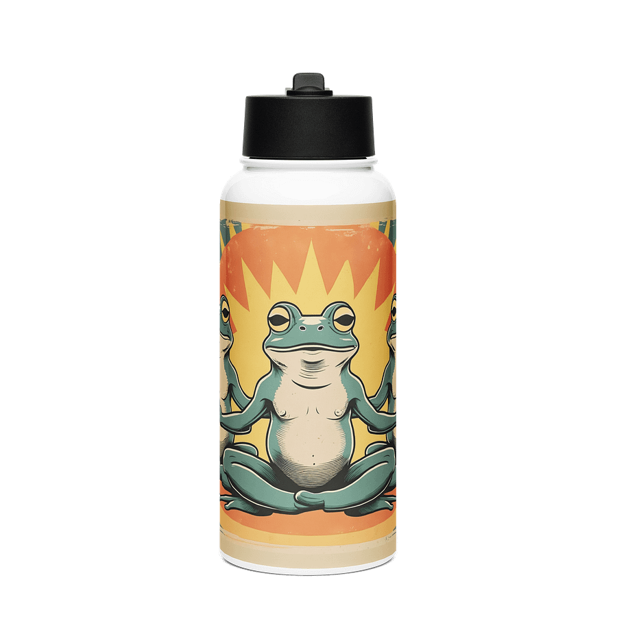Meditating Frog Stainless Steel Water Bottle product image (1)
