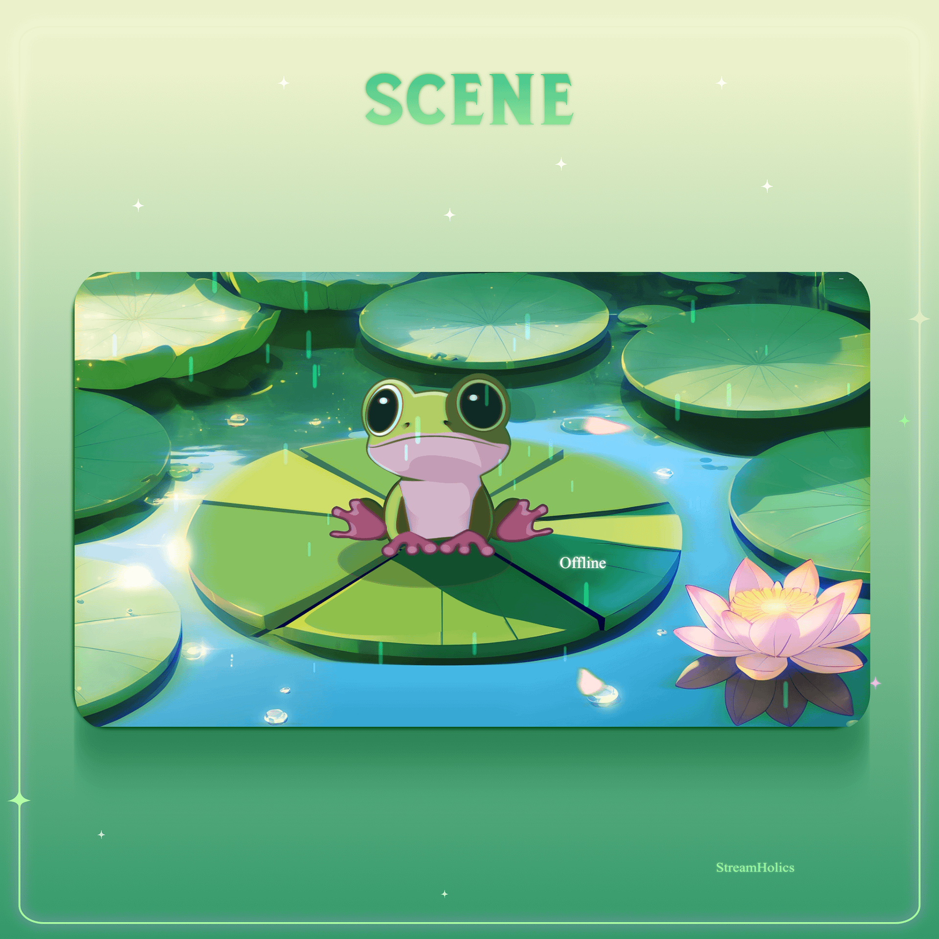 ANIMATED Scenes Overlay pack, Frog Overlay Animated, Twitch Stream Overlay, Cute green Frog Overlay, Stream Overlay Pack Animated product image (4)