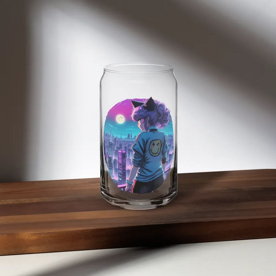 Anime Catgirl Rooftop Cool Can Drinking Glas product image (35)