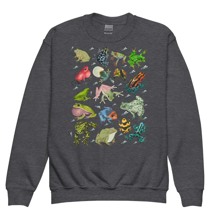 Frog Frenzy Crew Neck Youth Sweatshirt product image (1)