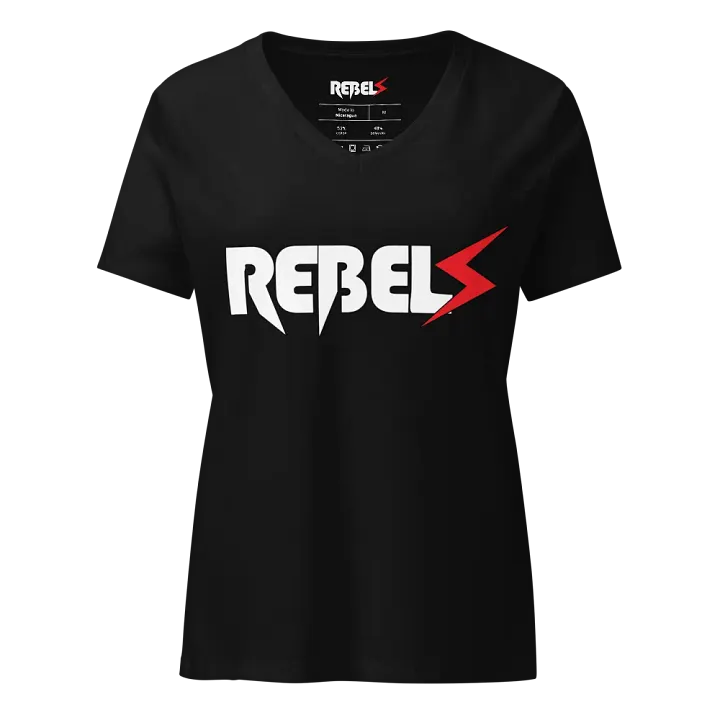 Woman's V Neck | Black | White/Red product image (1)