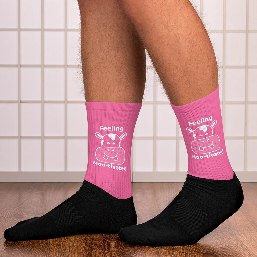 Feeling Mootivated Pink Cow Socks product image (13)