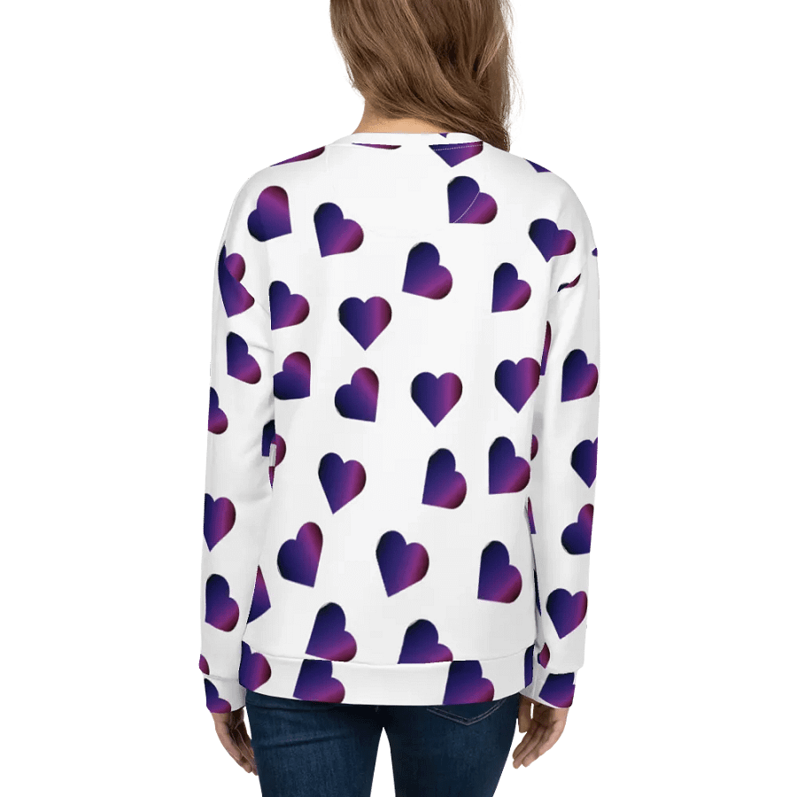 Abstract Love Pattern Purple Hearts on a White Background Unisex Sweatshirt product image (10)