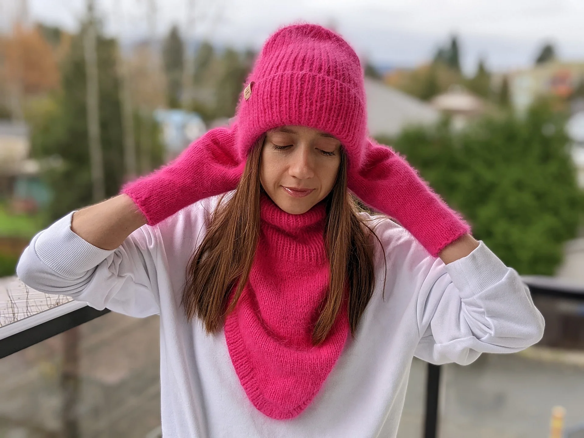 Pink Winter Knit Mittens Pattern product image (6)