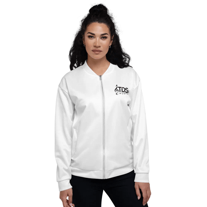 TDS Music Unisex White Bomber Jacket product image (1)