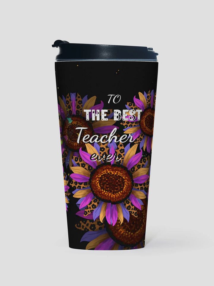 sunflower leapard print Best teacher Travel Mug gift for all teachers product image (1)