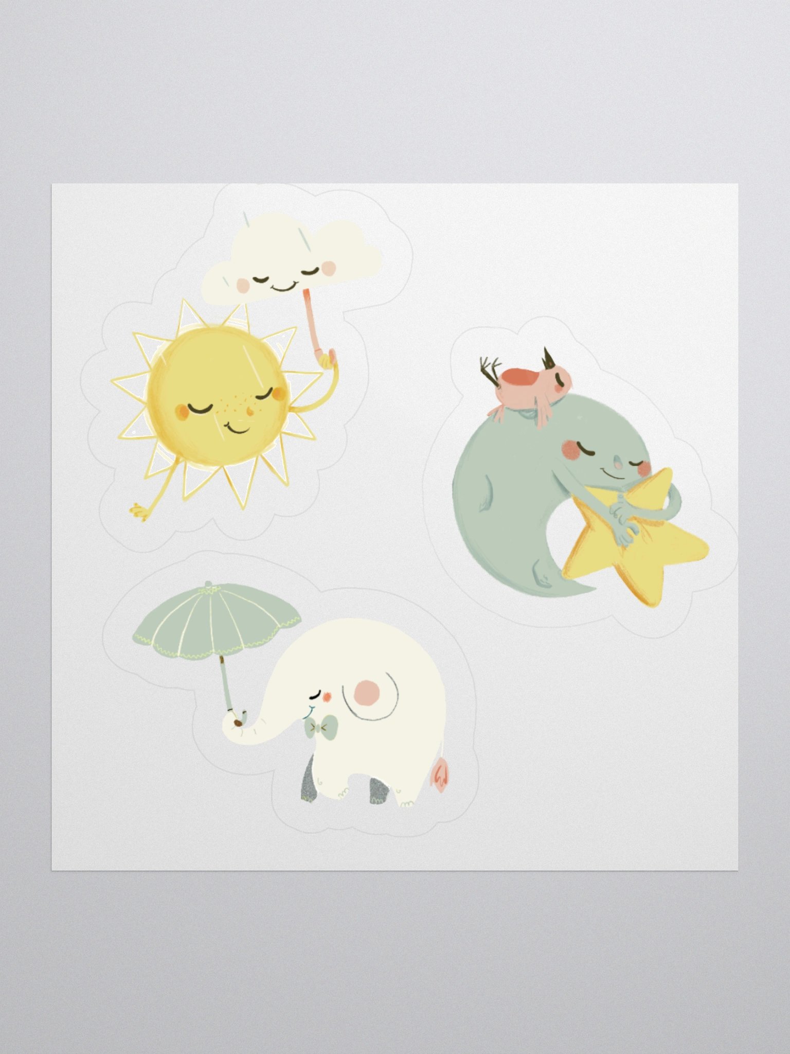 Sweet Dreams – Nursery Wall Sticker Set with Moon, Sun & Friends product image (3)
