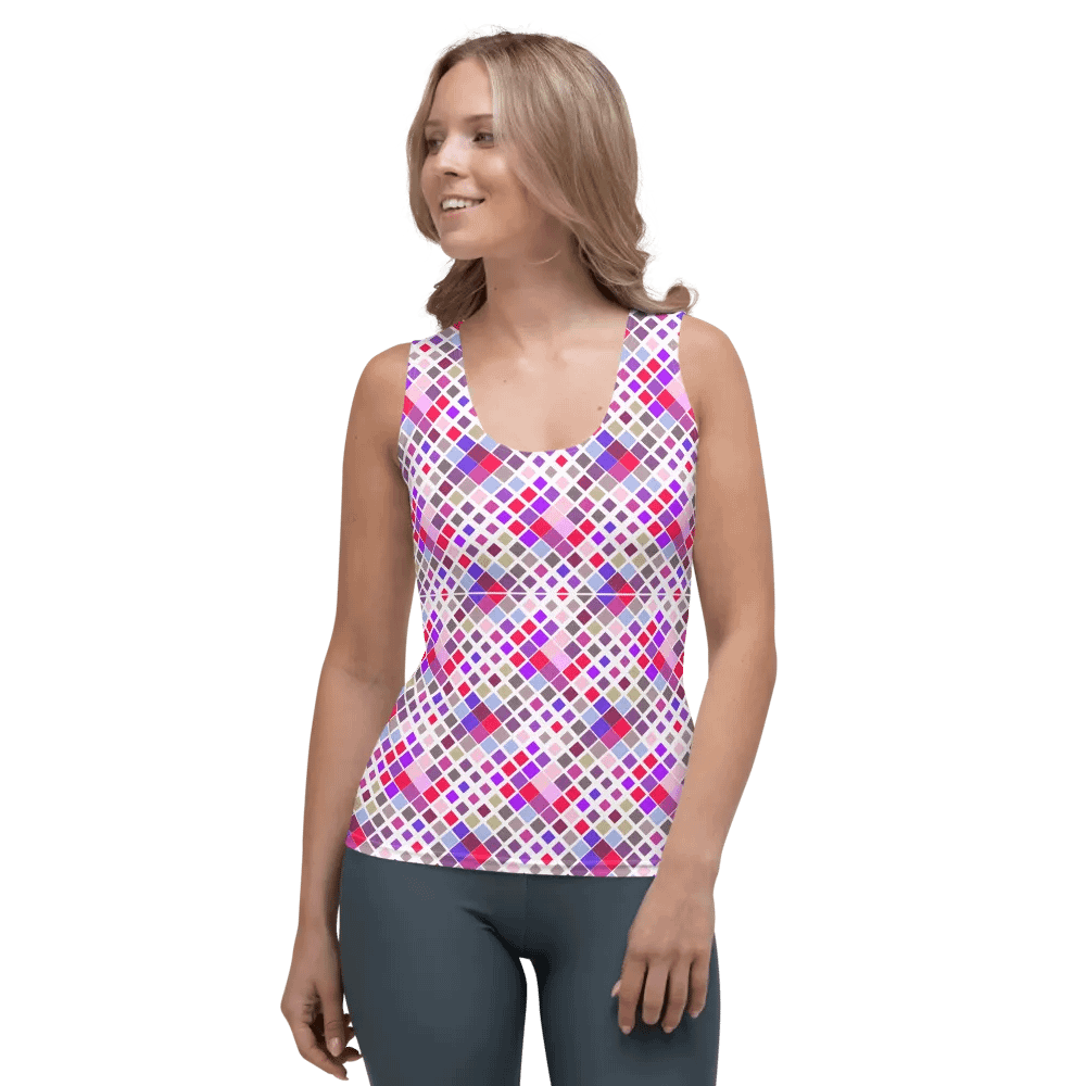 Colorful Square Pattern Design Tank Top - Ver 6 product image (1)