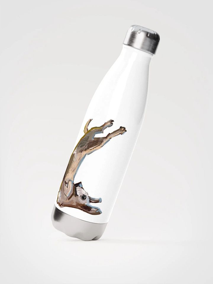 Upside Down Pup - White Stainless Steel Water Bottle product image (2)