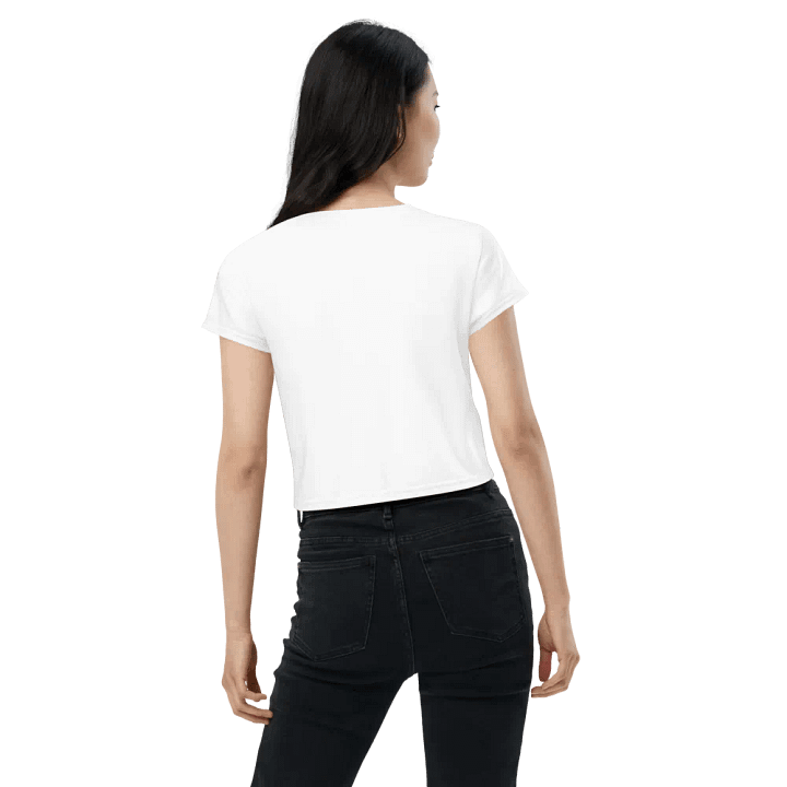 TDS Music Branded Women's White Crop T-Shirt with Large Front Logo (XS-3XL) product image (2)