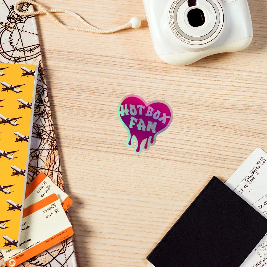 HOT BOX FAM TRANSPARENT HOT PINK LOGO STICKER product image (7)