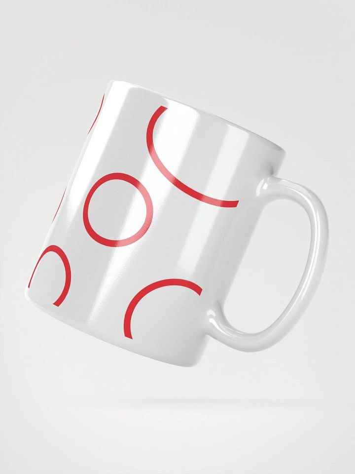 Vivid Circles White Mug with red circles pattern product image (5)