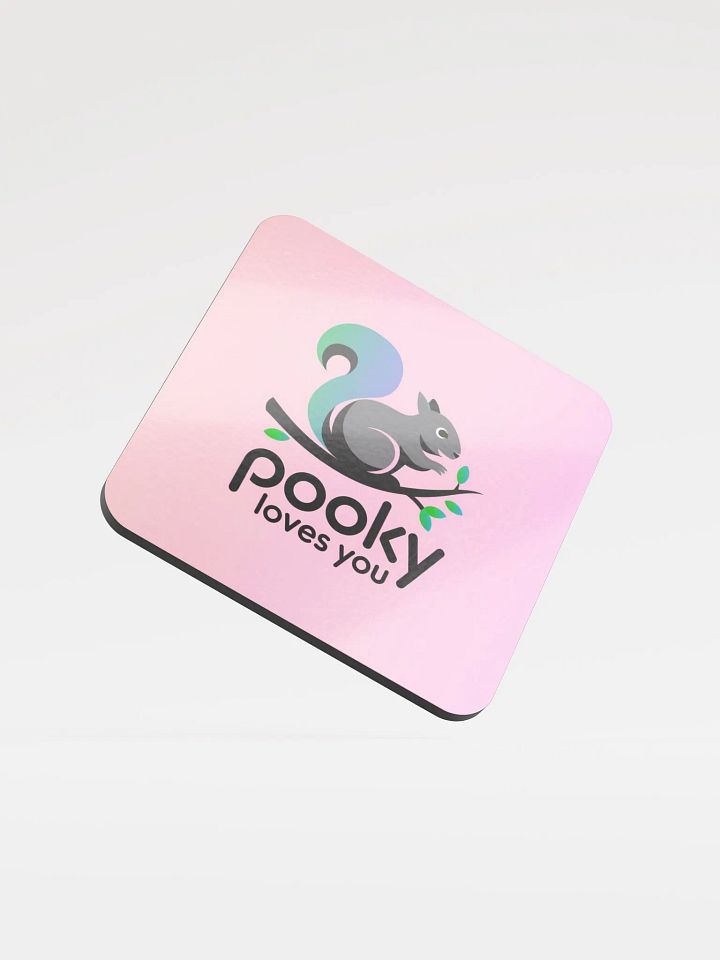 Coaster or micro art piece: stylized pooky loves you pink product image (1)