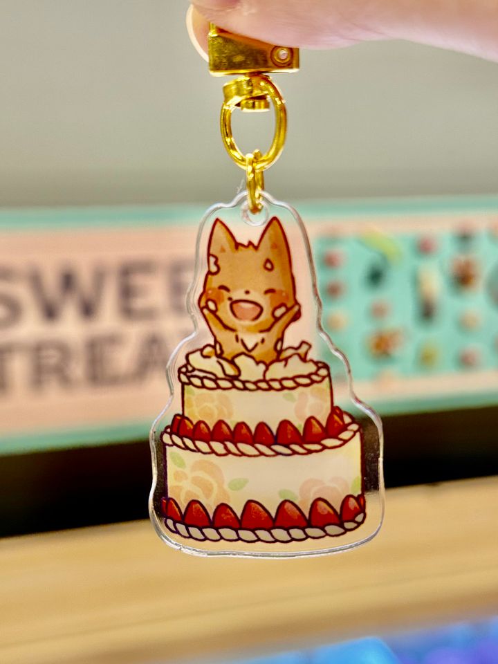 Cake surprise! | Acrylic Keychain product image (1)